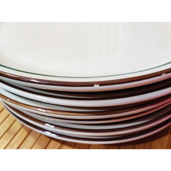 Vtg Jackson Custom China Restaurant Ware Oval Plate Brown Green Orange on Beige - Picture 4 of 11